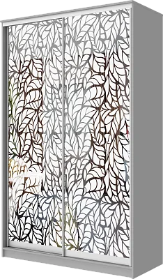 картинка Шкаф-купе 2-х дверный с пескоструйным рисунком Лист 2300 1362 620 от магазина КУПИ КУПЕ